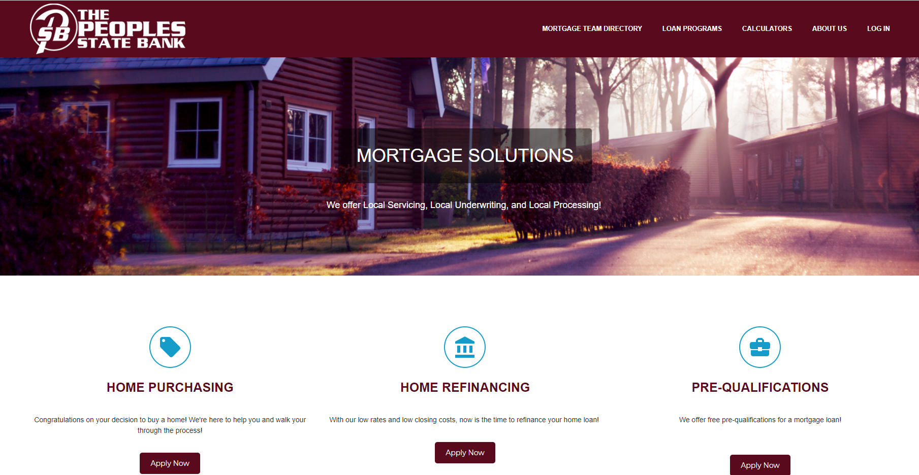 The Peoples State Bank Mortgage Website
